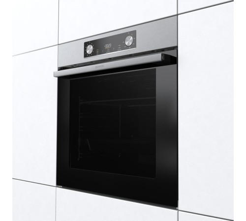 Встраиваемые электрические духовки GORENJE/ Духовой шкаф, Полезный объем: 77 л,Класс энергопотребления: A, Сенсорный программатор IconLED, Конструкция: Встраиваемая, Ширина: 595 мм, Высота: 595 мм, нержавеющая сталь