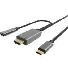 Кабель-адаптер/ Кабель-адаптер USB 3.1 Type-Cm --> HDMI A(m) 4K@60Hz, 1.8m , PD, Alum Shell,VCOM <CU423MCPD-1.8M>