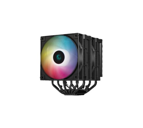Кулер для процессора DEEPCOOL AG620 DIGITAL BK ARGB LGA1700/1200/115X/AM5/AM4 (8шт/кор, TDP 260W, PWM, DUAL Fan 120mm, 6 тепл. трубок, черный) RET
