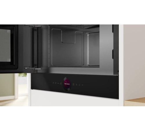Встраиваемые микроволновые печи BOSCH Accent line. 900Вт, 5 режимов, инвертер, 21 л, черный, петли слева