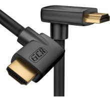 GCR Кабель 1.0m HDMI 2.0, M правый угол /M верхний угол, черный, HDR 4:2:2, Ultra HD, 4K 60 fps 60Hz/5K*30Hz, 3D, AUDIO, 18.0 Гбит/с, 28/28 AWG, GCR-52315