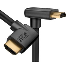 GCR Кабель 1.0m HDMI 2.0, M правый угол /M верхний угол, черный, HDR 4:2:2, Ultra HD, 4K 60 fps 60Hz/5K*30Hz, 3D, AUDIO, 18.0 Гбит/с, 28/28 AWG, GCR-52315