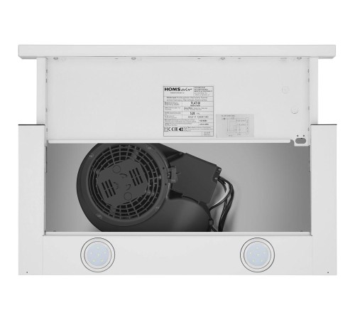 ВЫТЯЖКА HOMSair Flat 60 White/ встраиваемая, колыбельное управление, 2 скорости, 520 м3/ч, до 20 м2, 45 дБ, угольный фильтр CF110 - 1 шт, ШхВхД: 600х176х280 мм, белый цвет