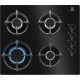 Встраиваемые газовые панели ELECTROLUX/ Газовая варочная поверхность, газ на стекле, 4 индивидуальных чугунных держателя, газконтроль варочной поверхности, интегрированный автоподжиг варочной поверхности, боковое управление
