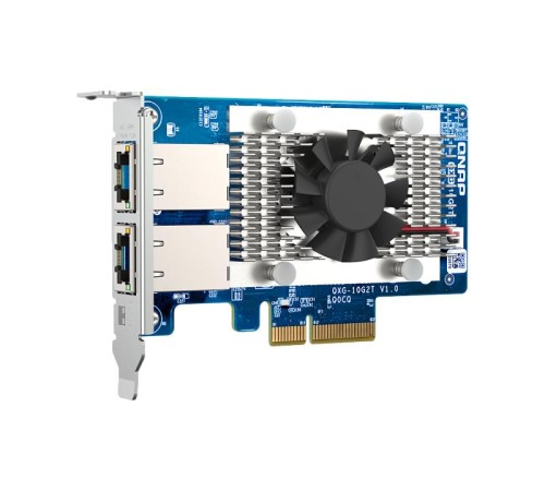 Сетевая карта/ QNAP QXG-10G2T Dual-port BASET 10GbE network expansion card; low-profile form factor; PCIe Gen3 x4