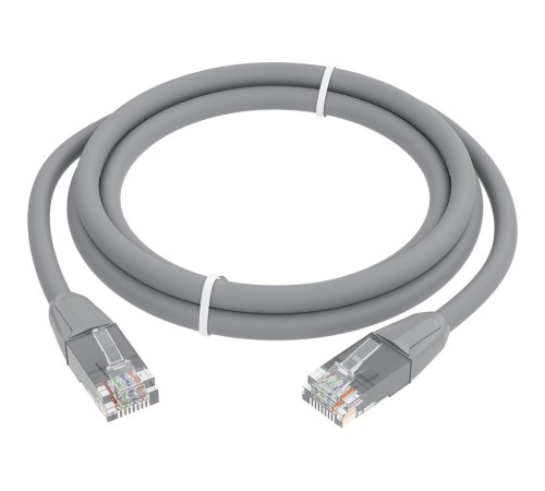GCR Патч-корд прямой 7.5m LSZH UTP кат.6, серый, 24 AWG, литой без фиксатора, ethernet high speed, RJ45, T568B, GCR-52753