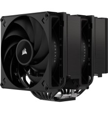 Кулер для процессора/ CPU Cooler Corsair A115 Twin Tower (270W, 4-pin PWM, 165mm, Al/Cu, 6x6mm, 2x140mm, 84.5CFM, 33.9dBA, 1600RPM, S: 1851/1700/1200/115X, AM5/AM4, black)