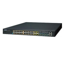 коммутатор/ PLANET Layer 3 24-Port 10/100/1000T 802.3at POE + 4-Port 10G SFP+ Stackable Managed Gigabit Switch (370W)