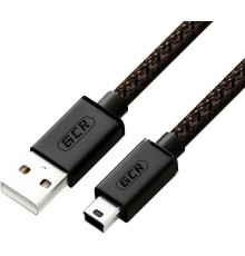 GCR Кабель PROF 0.7m USB 2.0, AM/mini 5P, черно-прозрачный, 28/24 AWG, экран, армированный, морозостойкий, GCR-50931