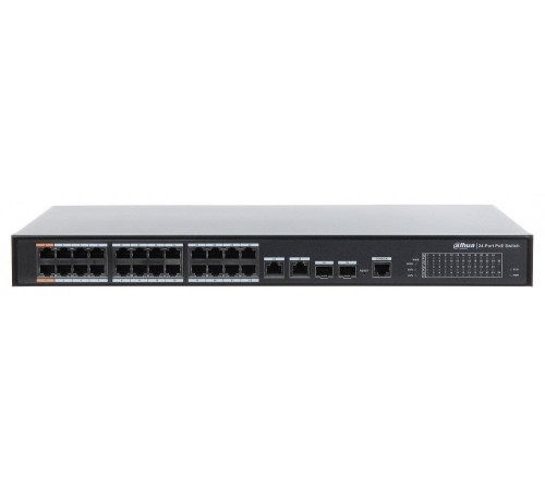 2xCombo 1000 Base-T/SFP 24x 10/100 Base-T（Hi-PoE/PoE+/PoE）IEEE802.3af/IEEE802.3at/Hi-PoE Мощность PoE  240Вт Размеры 440мм×300мм×44мм