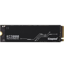 Твердотельный накопитель/ Kingston SSD KC3000, 1024GB, M.2(22x80mm), NVMe, PCIe 4.0 x4, 3D TLC, R/W 7000/6000MB/s, IOPs 900 000/1 000 000, DRAM buffer 1024MB, TBW 800, DWPD 0.71, with Heat Spreader (60 мес)