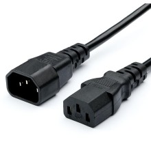 Кабель питания/ Кабель питания GoPower C14 (m)-C13 (f) 1.8м ПВХ 0.75 мм удлинитель черный (1/10/100)