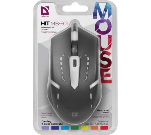 Проводная оптическая мышь Defender 52601 Hit MB-601 7цветов,4кнопки,800-1200dpi Проводная оптическая мышь Defender 52601 Hit MB-601 7цветов,4кнопки,800-1200dpi