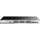 Коммутатор/ DGS-1210-28/ME/P/B Managed L2 Metro Ethernet Switch 24x1000Base-T, 4x1000Base-X SFP, Surge 6KV, CLI, RJ45 Console, RPS, Dying Gasp, power supply unit with UPS function