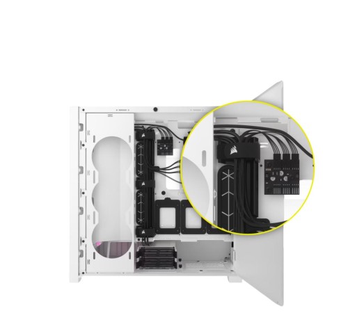 Корпус без блока питания/ Case Corsair iCUE 5000D RGB Airflow, Midi-Tower, TG, 3x120mm RGB, 2xUSB-A 3.2, 1xUSB 3.2 Type-C, E-ATX, ATX, mATX, mITX White