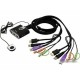 2-портовый KVM-переключатель со встроенными  KVM кабелями (1,2м), 1 user(HDMI(Female)+2xAudio(Female)+2xUSB(Тип А Female), KVM-порты:(HDMI(Male)+2xAudio(Male)+2xUSB(Тип A Male). Поддержка до (1920 x 1200) 1080p. Звук 2.1/ PETITE 2 PORT USB2.0 HDMI KVM SWI