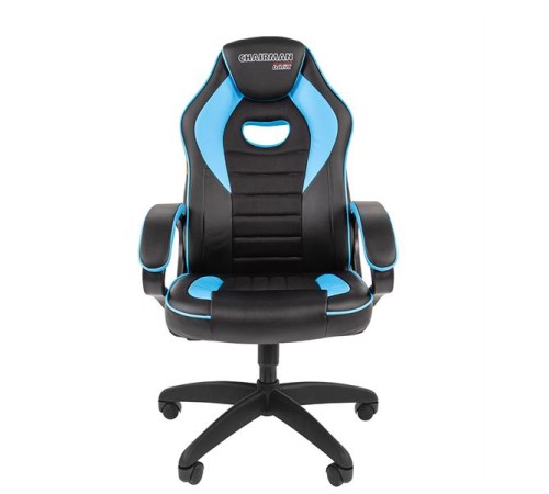 Офисное кресло Chairman   game 16 Россия экопремиум черный/голубой