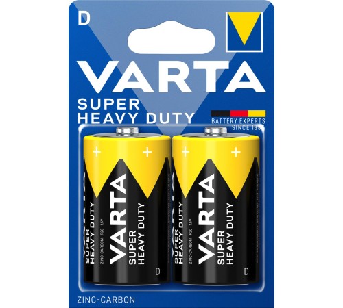 Батарейка/ Батарейка Varta SUPERLIFE R20 D BL2 Heavy Duty 1.5V (2020) (2/24/120) (2 шт.)