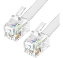 GCR Телефонный шнур витой для трубки  1.5m, RJ9 4P4C (джек) белый, GCR-53089