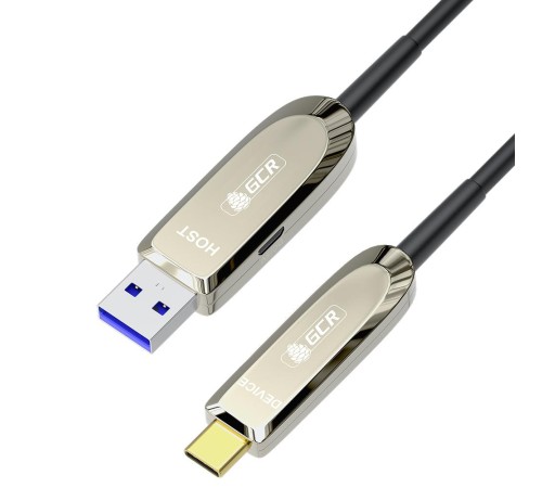 GCR Кабель USB 3.1 (USB 3.2 Gen 2) Type-C, 12.0m, оптический, AM / CM, 10 Гбит/с, черный