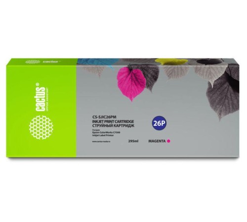 -/ Картридж струйный Cactus CS-SJIC26PM C33S020620 пурпурный (295мл) для Epson ColorWorks TM-C7500