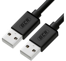 GCR Кабель 0.75m USB 2.0, AM/AM, черный, 28/28 AWG, экран, армированный, морозостойкий, GCR-UM2M-BB2S-0.75m