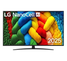 Телевизор ЖК 55'' LG/ 55", Ultra HD, Nano Color, Smart TV, WebOS, Wi-Fi, DVB-T2/C/S2, MR, 60Hz Native, 2.0ch (20W), 2 HDMI, 2 USB, 1 Pole, Charcoal Black, 2025