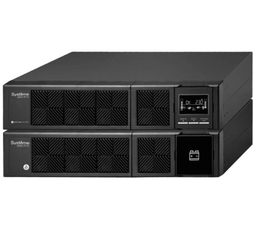 Источник бесперебойного питания Systeme Electric Smart-Save Online SRV, 2000VA/1800W, On-Line, Extended-run, Rack/Tower 4U(2U PM + 2U Battery), LCD, Out: 6xC13, SNMP Intelligent Slot, USB, RS-232
