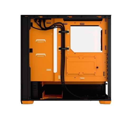 Корпус ПК без блока питания/ Case Fractal Design Pop Air RGB Orange Core TG Clear Tint, Midi-Tower, 3x120mm RGB, 2xUSB-A 3.2 ATX, mATX, mITX Black/Orange
