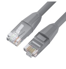 GCR Патч-корд прямой 0.3m LSZH UTP кат.6, серый, 24 AWG, литой без фиксатора, ethernet high speed, RJ45, T568B, GCR-53081