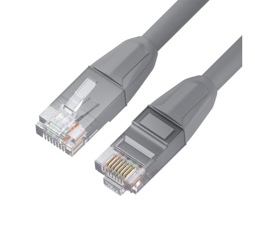 GCR Патч-корд прямой 0.3m LSZH UTP кат.6, серый, 24 AWG, литой без фиксатора, ethernet high speed, RJ45, T568B, GCR-53081