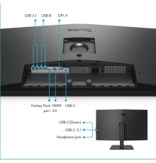 Монитор LCD 31.5'' 16:9 3840x2160(UHD 4K) IPS, 60 Hz, 250 cd/m2, 1000:1, 20М:1, 5ms, VGA, HDMI, DP, USB-C, Height adj, Pivot, Tilt, Swivel, Speakers, 1Y, Black (Вскрытая упаковка)