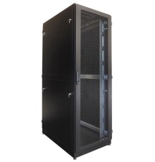 Шкаф ЦМО Шкаф серверный напольный 48U (800  1000) дверь перфорированная, задние двойные перфорированные, чёрный