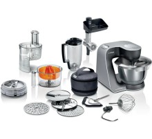 Кухонный комбайн Bosch/ Кухонный комбайн Bosch, 12 насадок, поворотное управление, цвет серый