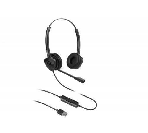 Гарнитура для IP телефонов Fanvil HT302-U Fanvil, USB Headset, Leather cushions, 260° bendable boom arm, Dual Color LED Indicator, Supports ENC technology Noise Cancellation, USB Headset, Dual Headset