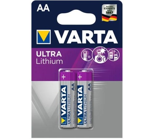 Батарейка AA/ Батарейка Varta ULTRA FR6 AA BL2 Lithium 1.5V (6106) (2/20/200) (2 шт.) Батарейка AA/ Батарейка Varta ULTRA FR6 AA BL2 Lithium 1.5V (6106) (2/20/200) (2 шт.)