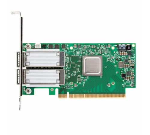 Сетевая карта/ ConnectX®-5 EN network interface card, 100GbE dual-port QSFP28, PCIe3.0 x16, tall bracket, SR-IOV, TCP/UDP, MPLS, VxLAN, NVGRE, GENEVE, Open VSwitch (OVS) offload, iSER, NFS RDMA, SMB Direct,  NVMe over Fabric, RAID offload, T10 DIF, ROHS R