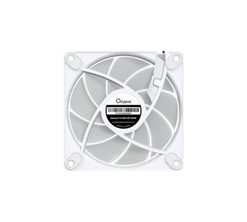 Вентилятор для корпуса Ocypus Gamma F12 Elite WH ARGB 3 IN 1, 120x120x25mm, 4-PIN PWM, 600-1800 RPM, 26 DBA MAX, HYDRO BEARING