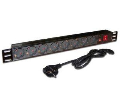 Блок розеток Блок розеток 19", 1-фазный с выключателем, 10A / 250V, 8xSchuko, шнур 3.0 м, вилка Schuko Блок розеток Блок розеток 19", 1-фазный с выключателем, 10A / 250V, 8xSchuko, шнур 3.0 м, вилка Schuko