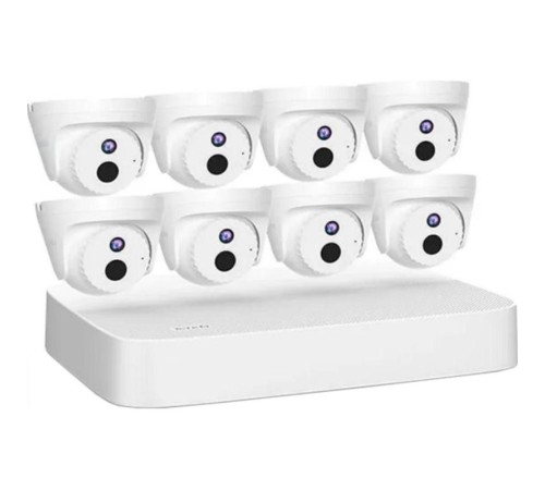 Система видеонаблюдения/ Tenda K8P-4CR Система видеонаблюдения, 8 купольных IP-камеры и видеорегистратор, 2560x1440, 25 кадр./сек, CMOS, 4Мп, PoE, ночная съемка, датчик движения