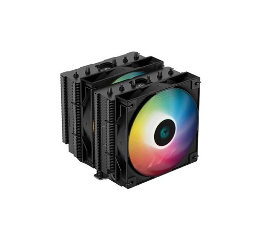 Кулер для процессора DEEPCOOL AG620 BK ARGB LGA20XX/1700/1200/115X/AM5/AM4 (9шт/кор, TDP 260W, PWM, ARGB DUAL Fan 120mm, 6 тепл. трубок, черный) RET