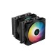 Кулер для процессора DEEPCOOL AG620 BK ARGB LGA20XX/1700/1200/115X/AM5/AM4 (9шт/кор, TDP 260W, PWM, ARGB DUAL Fan 120mm, 6 тепл. трубок, черный) RET