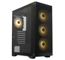 Корпус без блока питания/ Case HSPD M520, Mesh Mid Tower, Black, slide TG, 0.45 SPCC, 4x120mm ARGB (M11-120) ATX, mATX, mITX 160/330/184mm 2x2.5", -, 7xPCI 2xUSB-A 3.0, 1xUSB-A 1.0 390x200x449mm