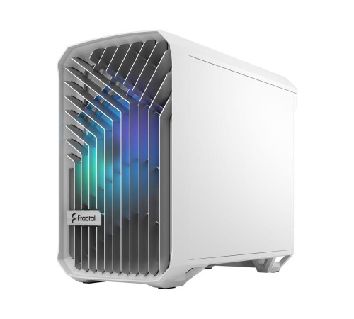 Корпус ПК без блока питания/ Case Fractal Design Torrent Nano RGB TG Clear Tint, Mini-Tower, 1x180mm RGB, 2xUSB-A 3.2 + 1xUSB 3.2 Type-C mITX, mDTX White