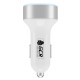 GCR Автомобильное зарядное устройство на 2 USB порта 4.8A, белое, LED индикация, GCR-51984