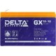 Батарея DELTA серия GX, GX 12-12, напряжение 12В, емкость 12Ач (разряд 20 часов),  макс. ток разряда (5 сек.) 180А, макс. ток заряда 2.3А, свинцово-кислотная типа GEL, клеммы F2, ДxШxВ 151х98х95мм., вес 3.67кг., срок службы 15 лет./ Battery DELTA series G