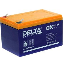 Батарея DELTA серия GX, GX 12-12, напряжение 12В, емкость 12Ач (разряд 20 часов),  макс. ток разряда (5 сек.) 180А, макс. ток заряда 2.3А, свинцово-кислотная типа GEL, клеммы F2, ДxШxВ 151х98х95мм., вес 3.67кг., срок службы 15 лет./ Battery DELTA series G
