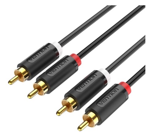 Кабель Vention аудио 2RCA M/2RCA M - 3м Чёрный
