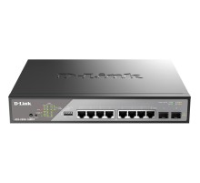 Сетевой коммутатор/ Smart L2 Surveillance Switch 8х1000Base-T PoE 802.3bt 90W, 2x1000Base-X SFP, PoE Budget 242W, Long-range PoE up to 250m