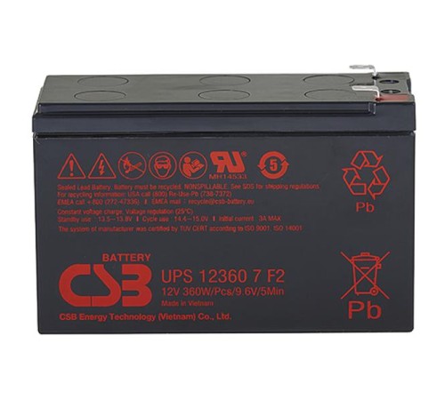 АКБ CSB Аккумуляторная батарея для ИБП 12360 7 (12V/7.5Ah)